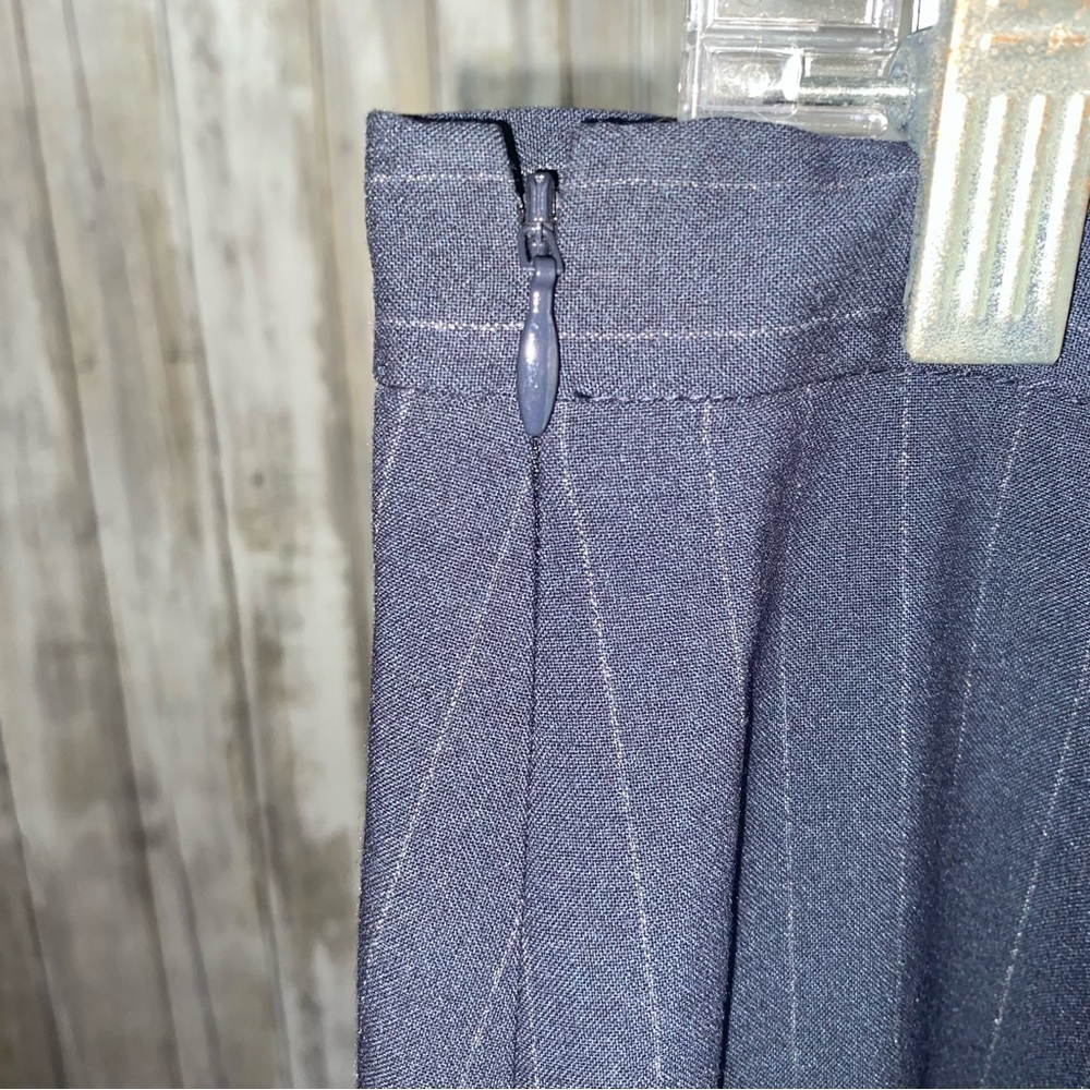 Loft Pinstripe Flounce Pencil Skirt - Picture 4 of 4